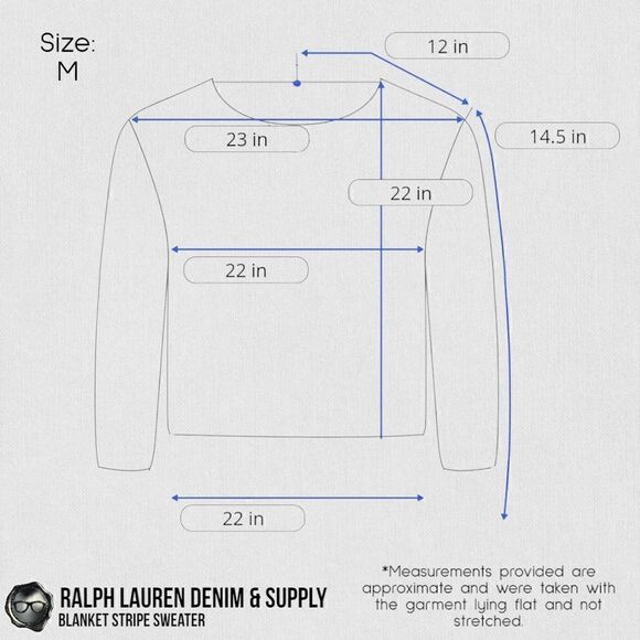 RALPH LAUREN DENIM & SUPPLY BLANKET STRIPE WOOL BLEND SWEATER WOMEN SIZE MEDIUM - Picture 13 of 15